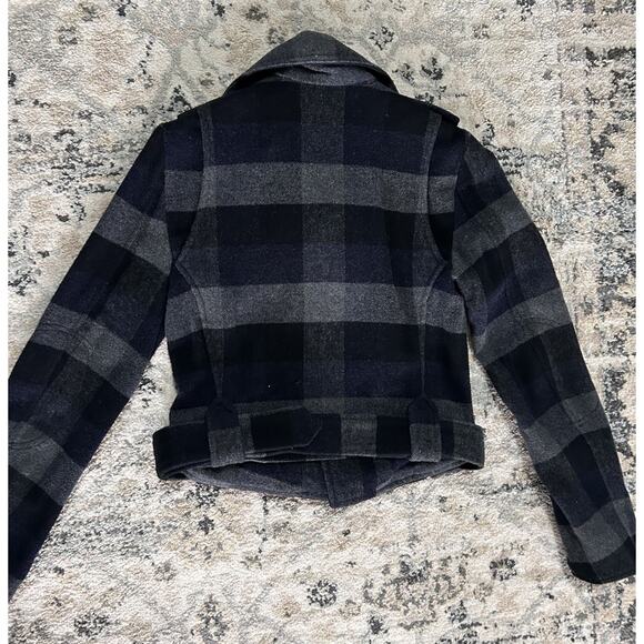 Y2K American Eagle Women’s Wool Blend Plaid Jacket Buckle & Zipper Details Sz S - Picture 7 of 7